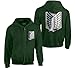 Ripple Junction Attack on Titan Survey Corps Adult Zip Hoodie XL Dark Green