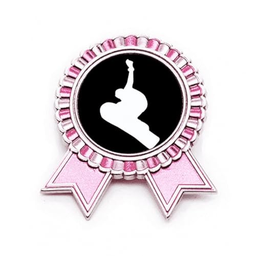 Broche pour skateboard noir en métal motif saut rose taille M badge skate