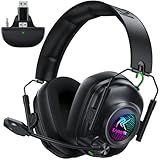 Wireless Gaming Headset for Xbox Series X|S, Xbox One, PC, PS5, PS4, Mac, Switch, 2.4 GHz Wireless & Bluetooth 5.4 Gaming Headphones with Noise Canceling Microphone, 50Hr Battery, 50mm Drivers-Black