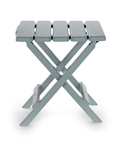Image of Camco 51682 Gray Regular Adirondack Portable Outdoor Folding Side Table, Perfect For The Beach, Camping, Picnics, Cookouts and More, Weatherproof and Rust Resistant
