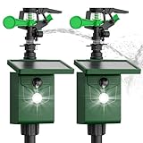 Peepst Solar Cat Repellent Motion Activated Sprinklers for Animal Deterrent 2 Pack Animal Sprinkler Repeller with Motion Sensor Flashing Lights Deer Rabbit Squirrel for Lawn Garden Countryard