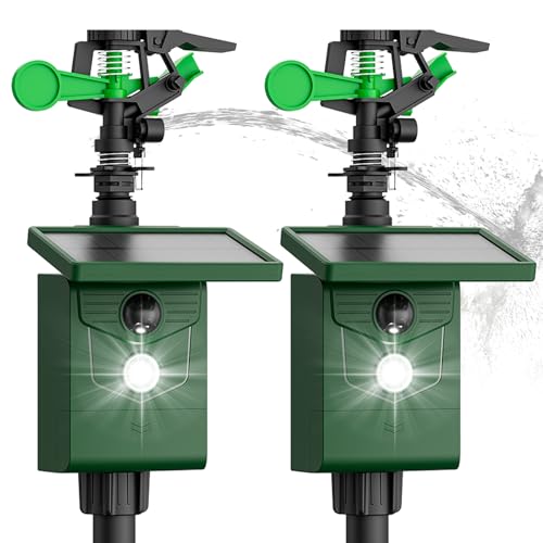 Peepst Solar Cat Repellent Motion Activated Sprinklers for Animal Deterrent 2 Pack Animal Sprinkler...
