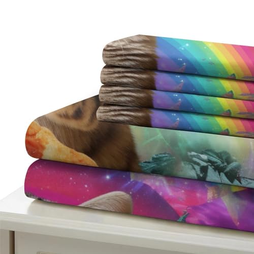 Housse de couette chat pizza en microfibre anti-plis avec fermeture éclair durable - 7