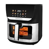 Heißluftfritteuse XXL 8L Familie, Multi Airfryer & Mini Backofen 2000W mit 10 Automatikprogrammen, DuoHeat Ober- und Unterhitze, Touchscreen Farbdisplay, 80-200°C, fettarm mit bis zu 95% weniger Öl
