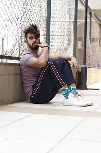 Dynamocks Men & Women's Crew Length Combed Cotton Socks (Pack of 4) (Cutting Chai + Maze + SSU + Bubbles_Multicolored)