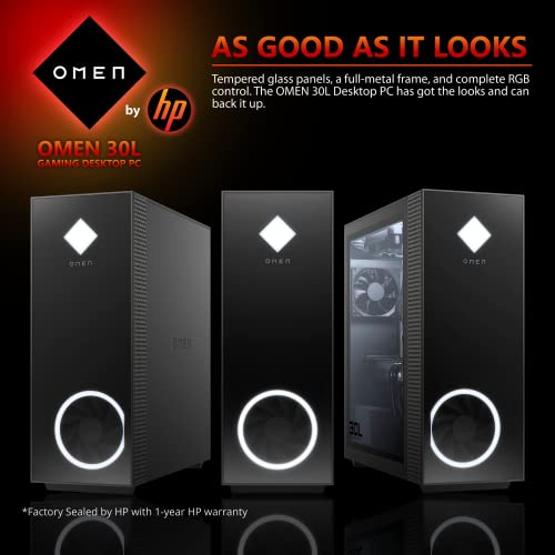 Hp Omen Gaming Desktop Tower 30L I9-10850K W/Liquid Cooling, Hyper X 32Gb Ram Ddr4, 1Tb Nvme Ssd+2Tb Hdd 7.2K, 24Gb Nvidia Rtx 3090, 750W Cooler Master Psu, Win 11 Pro, 64Gb Tech Warehouse Flashdrive #TOP7