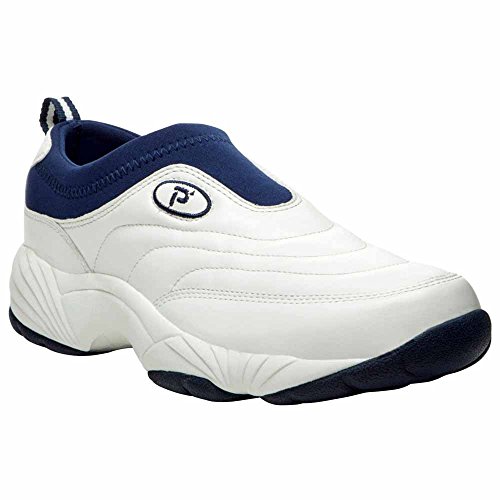 Propet Men's M3851 Wash & Wear Slip-on,White/Navy,11.5 M (US Men's 11.5 D)