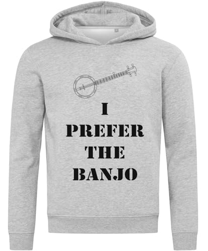 Sweat à capuche gris en coton mélangé motif I Prefer The Banjo