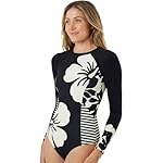 Roxy Womens Long Sleeve Surf Suit- Onesie Fitted Rash Guard Swimsuit – UPF 50+, Back Zip Closure, Quick-Dry, Swimwear - Image 2
