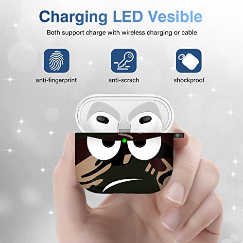 Image of for Airpods 3 Case 2021, Don't Touch Me for Airpods Cover with Keychain /Lanyard Soft Cute Shockproof Cover for Women Men Compatible with for Airpods 3 Charging Case,Brown