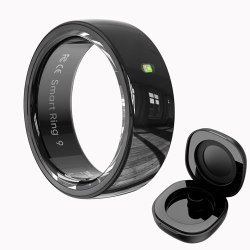 Loluka Smart Ring for Women NFC Ring Touch Control Health Ring Fitness Tracker Fitness Ring Sleep Tracker Heart Rate Monitor No Subscription Fee for Android iOS Black 10