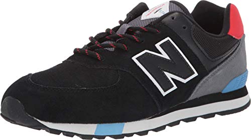 New Balance Kid's 574 V1 Lace-Up Sneaker, Black/Velocity, 6.5 M US Toddler