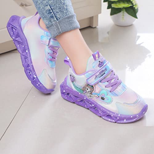 Betadog Girls Glitter Sneakers Lightweight Kids Tennis Shoes Kids Athletic Shoes Youth Girls Slip-On Athletic Sneakers (Purple-6, 9)4