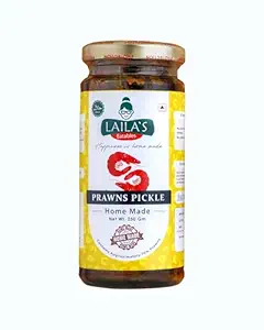 Laila's Eatables Authentic Kerala Homemade Prawns Pickle - 250 GM | No Preservatives | Prawns Achaar | Hot & Spicy