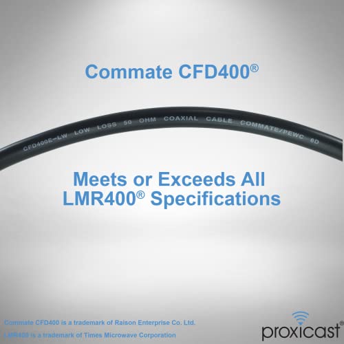 Proxicast 50 Ft N Male To N Male Premium 400 Series Low-Loss Coaxial Cable (50 Ohm) For 4G Lte, 5G Modems/Routers, Ham, Ads-B, Gps, Rf Radio To Antenna Or Surge Arrester Use (Ant-180-001-50) #TOP3