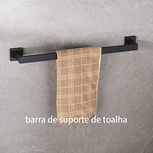 Conjunto de suporte de toalha de acessórios de hardware de banheiro, inclui barra de suporte de toal