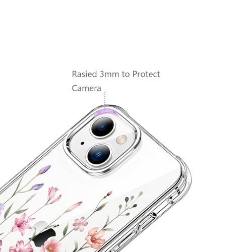 HEYORUN Wild Floral Clear Case Compatible with iPhone 15, Cute Girls and Women Flower Back Case Cover, Spring Summer Flowers Transparent Flexible TPU Bumper Shockproof Protective Phone Case by HEYORUN - Used condition - US$6.31