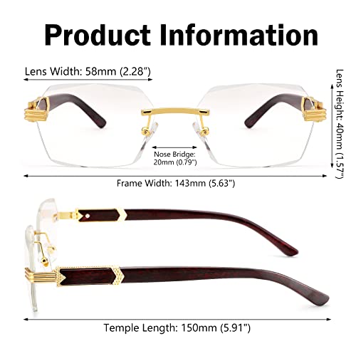 COASION Fashion Rimless Frameless Sunglasses for Women Men Y2k Retro Sun Glasses Square Tinted Glasses4