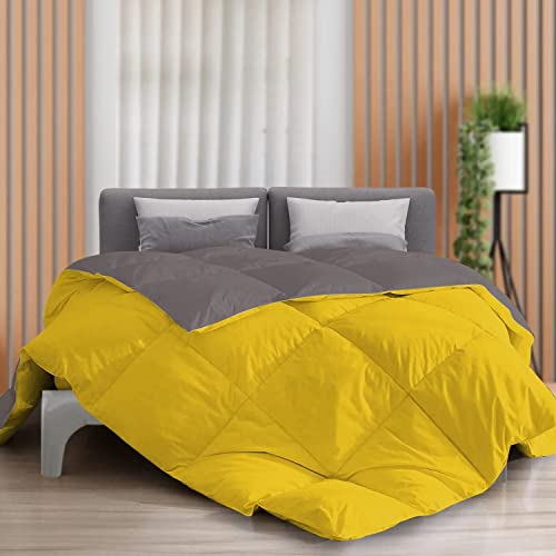 Image of Comforters All Season Microfiber Reversible 220 GSM Feather AC Comforter Lightweight Breathable Bedding Set Blanket Duvet Quilted Dohar Razai-Feather Lightweight Breathable Reversible-PESOMA Multipurpose