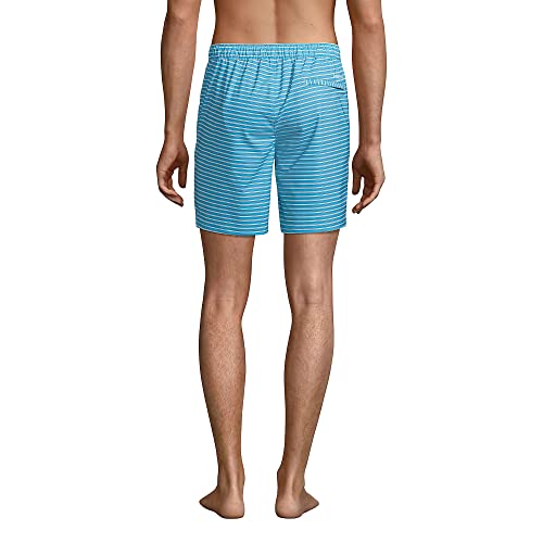 Lands' End Men's Sunset Swim Short 7 Inch Turquoise/blue Stripe Regular Large2
