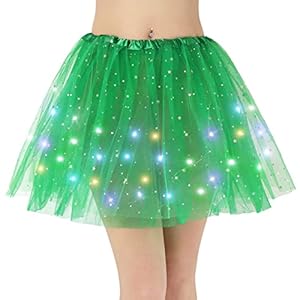 Kefiyis Tüllrock Damen LED Tütü Erwachsene Teenager Tutu Party Ballett Tanzen Fancy Dress Halloween Kostüm