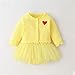 sfdgfhyf Baby Infant Girls Boys Knit Ribbed Spring Summer Long Sleeve Cardigan Romper Dress Hat Clothes Set Swing Sundress (Yellow, 0-3 Months)