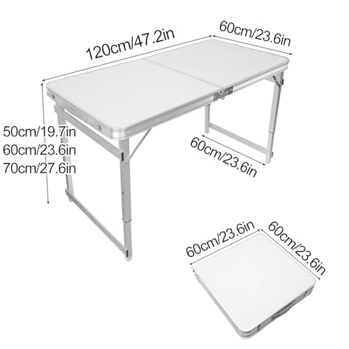 Table de camping pliante portable aluminium blanc table utilitaire compacte pour école - 3