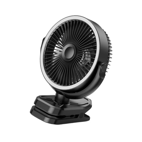 Ventilador recargable USB C de 10'' con luz integrada y motor silencioso para mesa 2