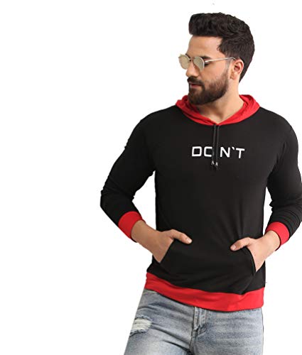 Image of Dagcros Men's Full Sleeve Printed Hooded Regular Fit T-Shirt