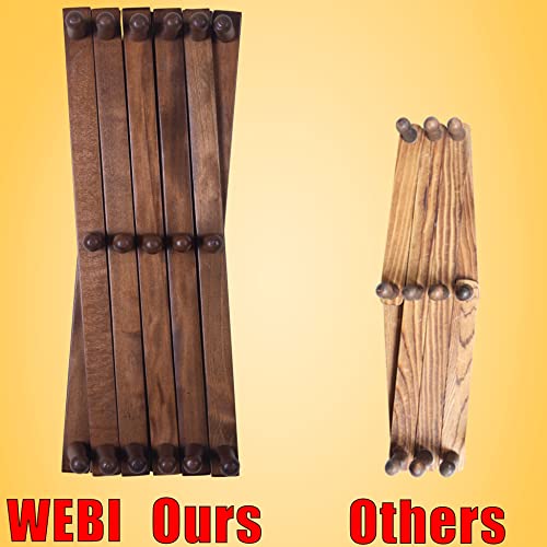 Webi Accordion Wall Hanger,Accordion Hat Rack For Wall,Expandable Wooden Coat Rack,Accordion Wall Rack For Hats,Caps,17 Peg,Walnut Color #TOP1