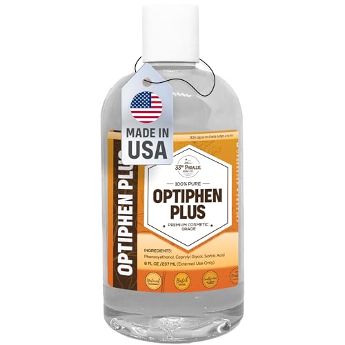 OPTIPHEN Plus Natural Preservative (8 oz) Paraben-Free; Formaldehyde-Free; Water & Oil Soluble | Suitable for Soap Making, Lotions, Conditioners, Creams & More | Keeps Products Fresh/Safe | 8 Ounces