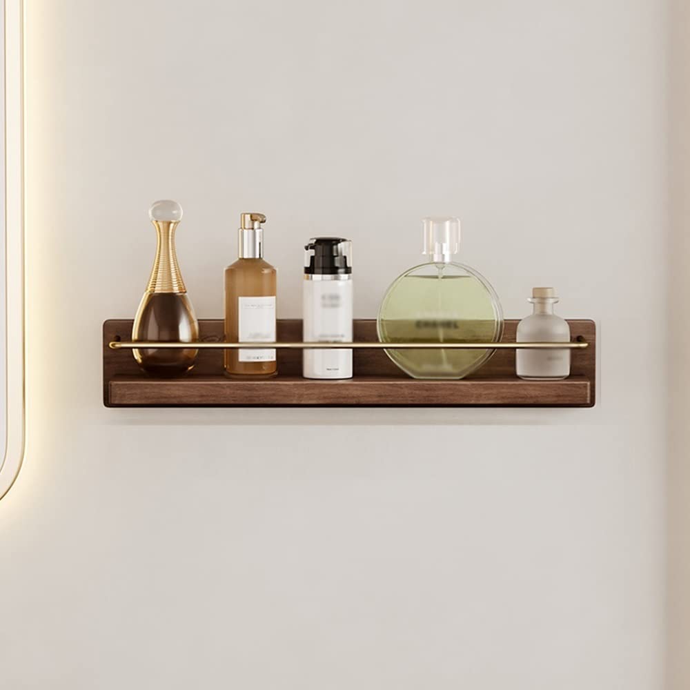 NevStp Shower Caddy Solid Wood Punching Shelf Organizer Rack Floating Shelves Shower Accessories Wall Mounted Multifunctional Bathrooms Kitchens