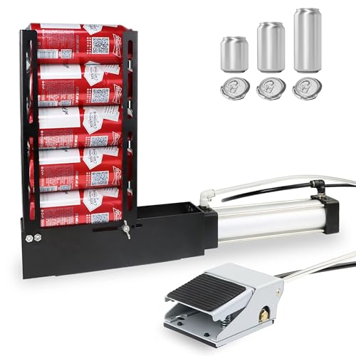 Generic Foot Operated Can Crusher with Hopper, Aluminum Can Smasher,Air Powered Pneumatic Can Crusher for 12oz 16oz Soda