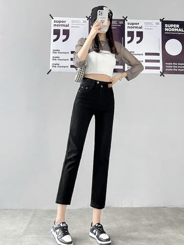 Women's Jeans Slim Fit Beige Jeans Women's High Waist Retro Hip Jeans Street Fashion Denim Cropped Pants4