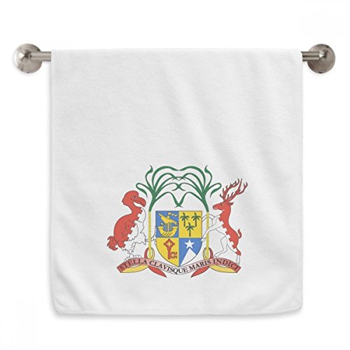 Serviette Ile Maurice emblème national blanc 33x74 cm