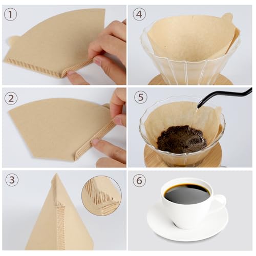 200 Count Coffee Filter #2, 2 Cone Coffee Filters Unbleached Natural 2 Cone Filters Paper Compatible with Drip and Pour Over Coffee Maker, 100-Count Per Box