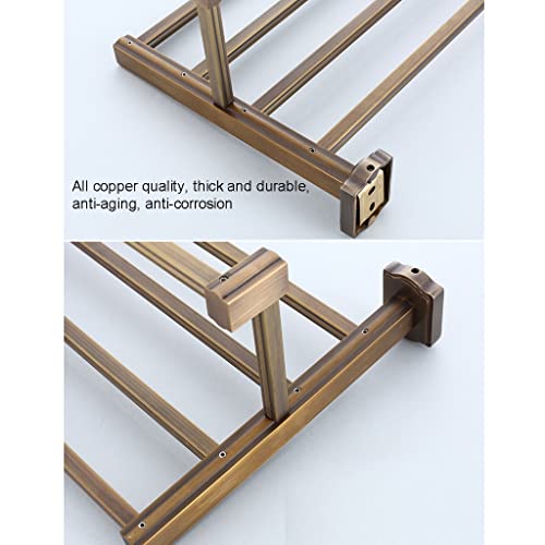 Porte-serviettes antique en cuivre avec fixation murale robuste - 5