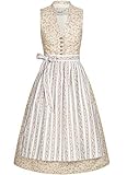 MarJo Trachten Damen Trachten-Mode Midi Dirndl Felitta in Beige traditionell, Größe:32, Farbe:Beige