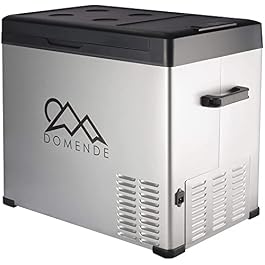 Domende 12 volt Refrigerator 54qt Portable Freezer Electric Cooler Compressor Car Fridge for Car Truck Vehicle RV Boat Outdoor and Home use 12/24V DC and 90-250 AC,Cooling to -4F