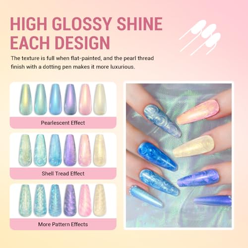 Set de Esmaltes de Gel CHARMACY Pearl con 6 Colores miniatura 3