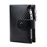 【Große Kapazität, PRAKTISCH】: Kartenetui bietet 13 kreditkartenfächer, 1 sichtfenster(durchsichtig), 2 Steckplätze mit Reißverschluss Münzstücke und 1 banknotenfach fächer für bargeld und scheine. Großem geldbeutel ausreichend groß zur aufbewahrung von karten, führerscheinen, geldscheinen und münzgeld. Selbst wenn das herrengeldbeutel voller karten ist, wird es nicht sehr dick sein, ist mit den maßen 12,5 x 10 x 3 cm passt die Brieftasche in die Vordertasche oder in die Hosentasche.