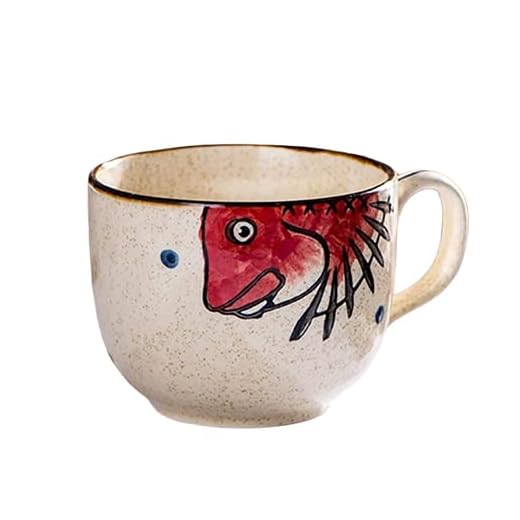Mugg Vintage kaffemugg Japanska tecknade serier Keramikkoppar, 500 ml handmålad frukostmugg Kreativ present till vänner