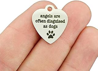 Bohemian Findings Dog Paw Stainless Steel Charm - Angels are often disguised as dogs - Exclusive Line - Quantity Options - BFS2769 CHOOSE QUANTITY:: BULK 10 Charms