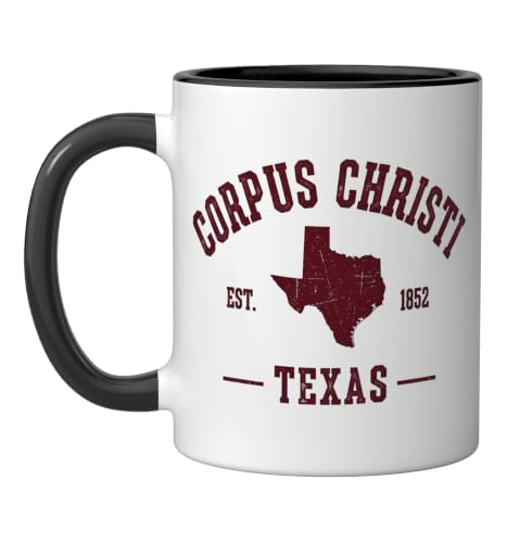 Corpus Christi TX Est. 1852 Ceramic Mug 11oz Black/White