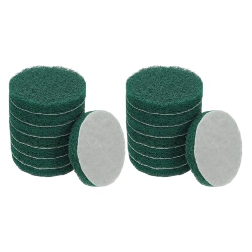 YELARXI Lot de 16 disques à récurer électriques grain 180 – Convient pour (nettoyage de la maison, cuisine, fixation de perceuse, brosse à récurer) – 10,2 cm et vert