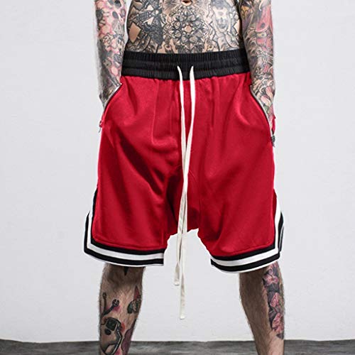 Shorts deportivos para hombre rojo QWENTMTNTY miniatura 2