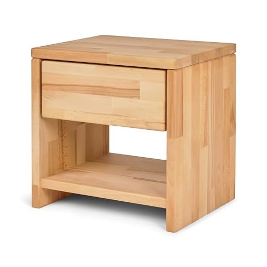 Betten-ABC Bubema Nachttisch, Buche Massivholz, montiert, Schublade, Farbe: Natur geölt