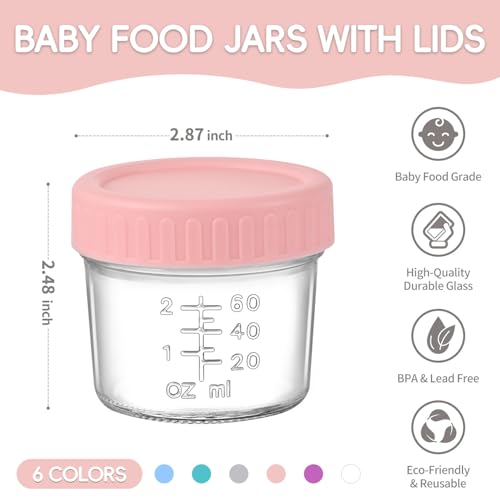 Dehov 6-Piece Glass Baby Food Jars