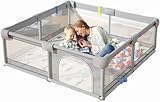 Cercadinho para Bebê 150x180cm Dobrável – Chiqueirinho Infantil Portátil com Tela Respirável, Estrutura Reforçada 68cm, Espaço Seguro para Bebês, Uso Interno e Externo (Playpen)