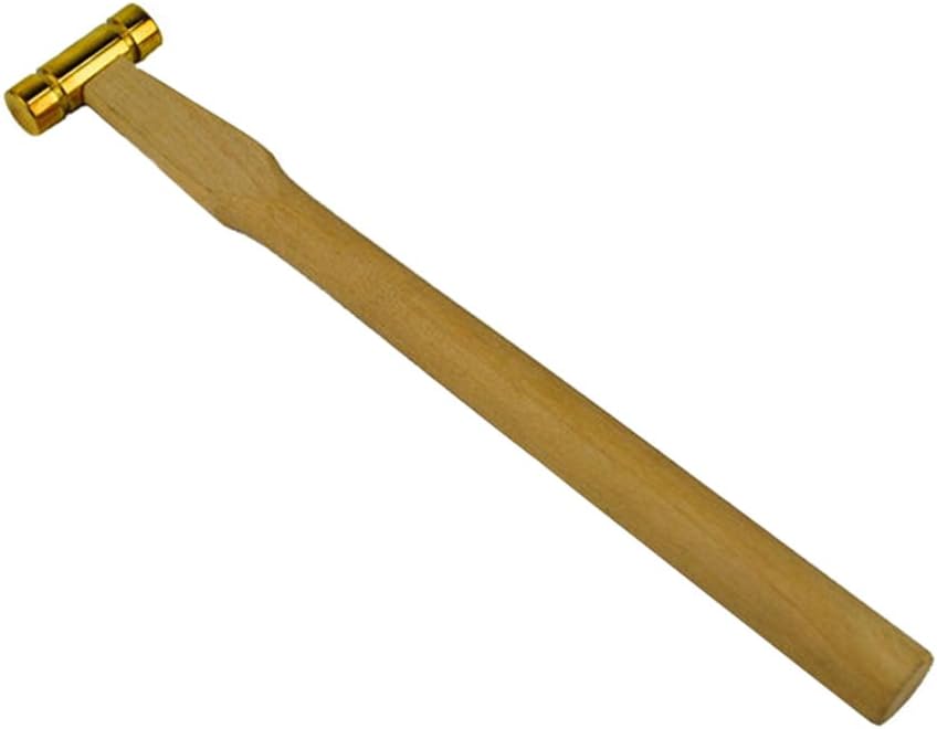 2 oz Watchmaker Jeweler's Brass Hammer Jewelry Making Tool Flat Head w/Wooden Handle